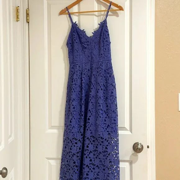 navy blue dress for baby girl Floral Lace Midi Dress main image 0